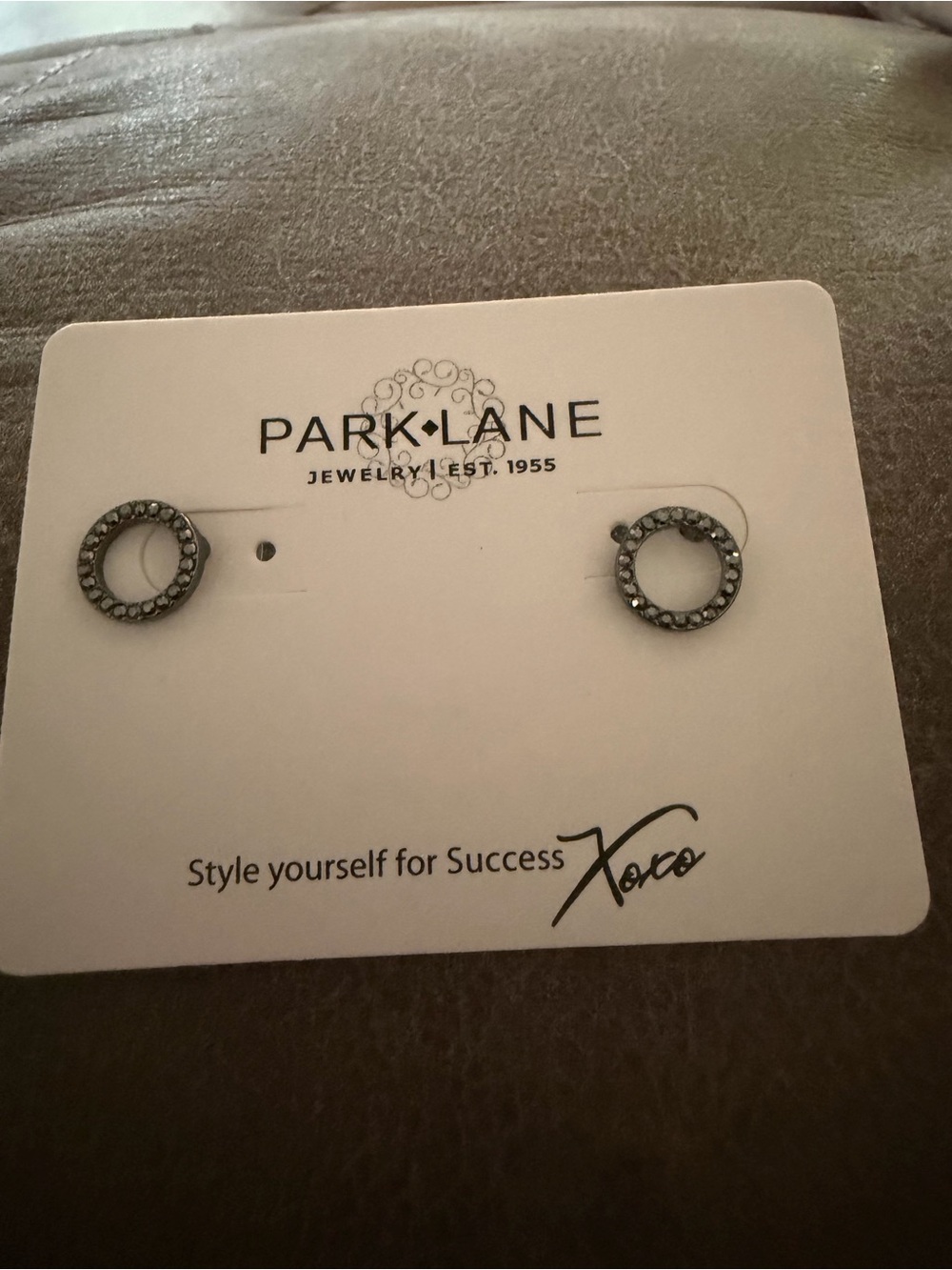 Park Lane Silver-Tone Pavé Open Circle Stud Earrings Tanzanite color